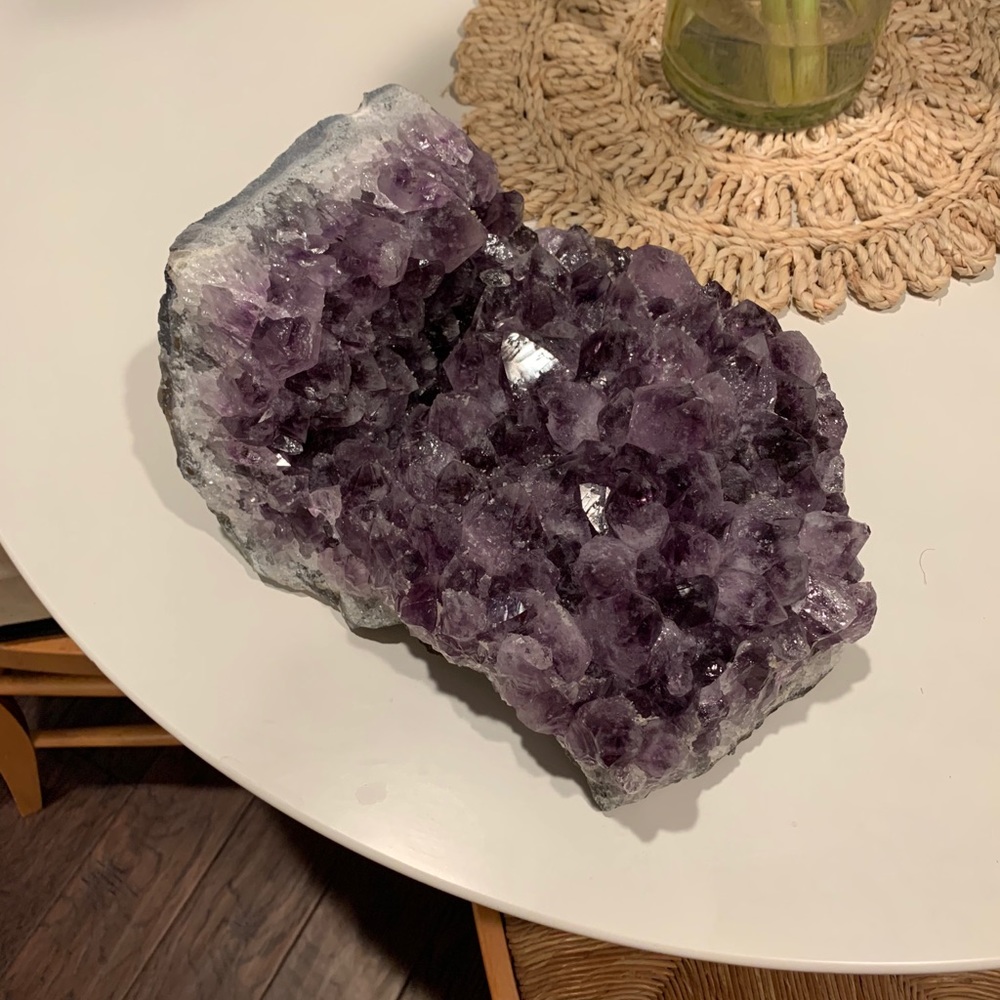 Natural amethyst geode crystal stone